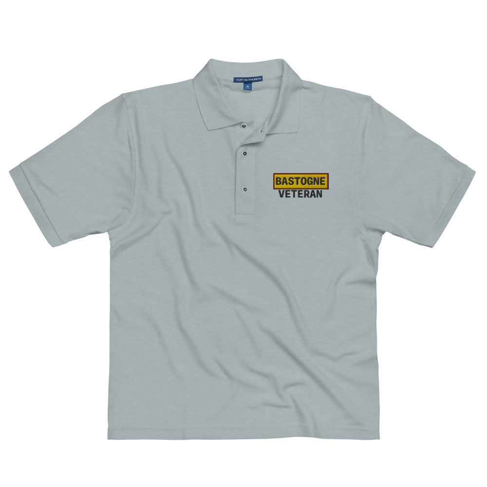 Bastogne Polo with Veteran/Bastogne Road Sign Mashup #1 (Embroidered)