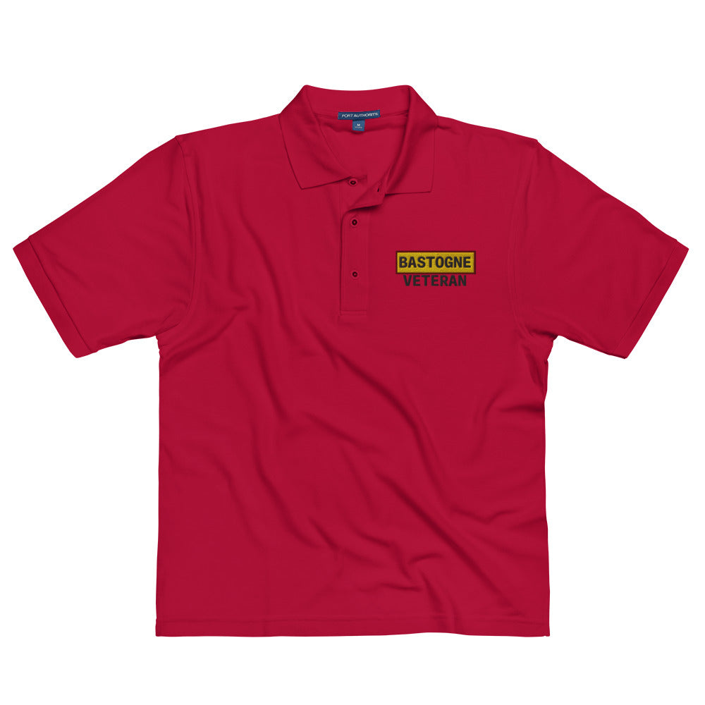 Bastogne Polo with Veteran/Bastogne Road Sign Mashup #1 (Embroidered)