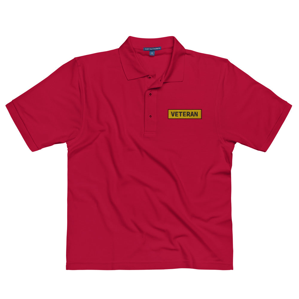 Bastogne Polo with Veteran/Bastogne Road Sign Mashup #2 (Embroidered)